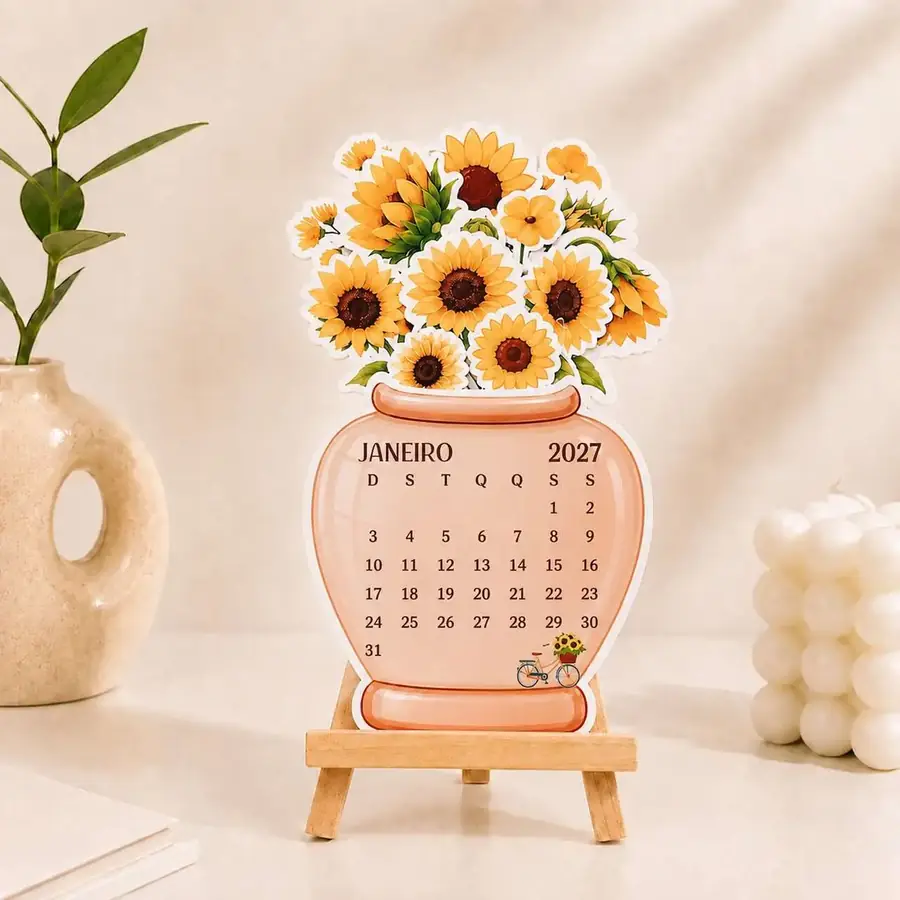 Calendário de mesa 2027 modelo Girassóis